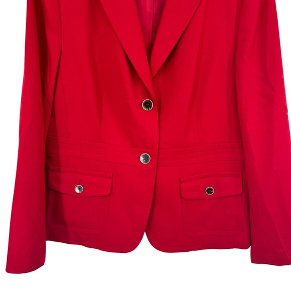 Talbots Red Blazer Jacket Size 14 petite womens Wool stretch career lined - Picture 5 of 9
